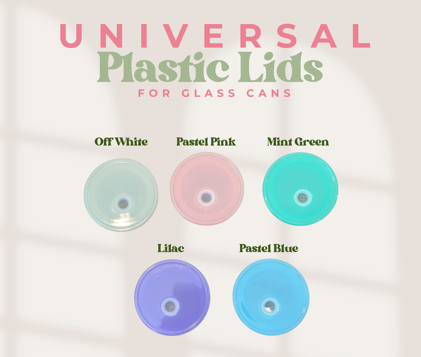 Universal Plastic Lids for Glass Can Cups
