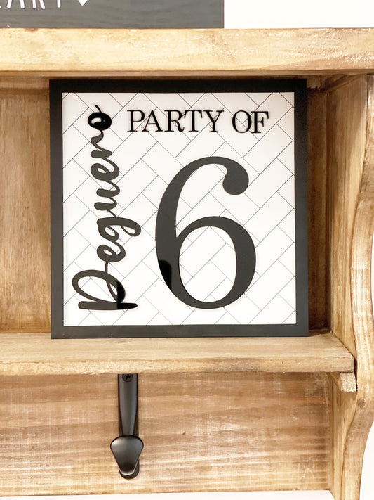 Last Name Party of family Frame Sign Home Decor Gift Idea