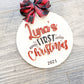 Baby's First Christmas Ornament, Red and Black Ornament, Personalized Ornament, Baby Personalized Ornament, Farmhouse Ornaments, Flannel
