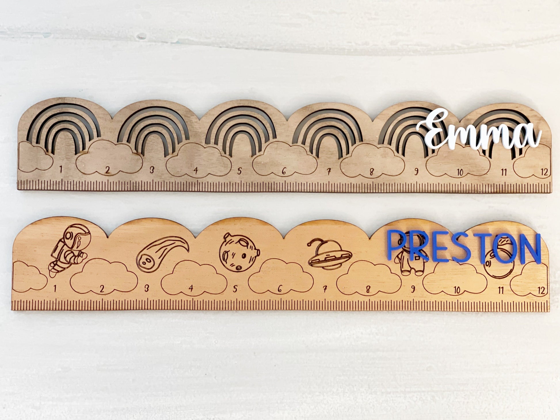 Wooden Rainbow Personalized Ruler Kids Back To School