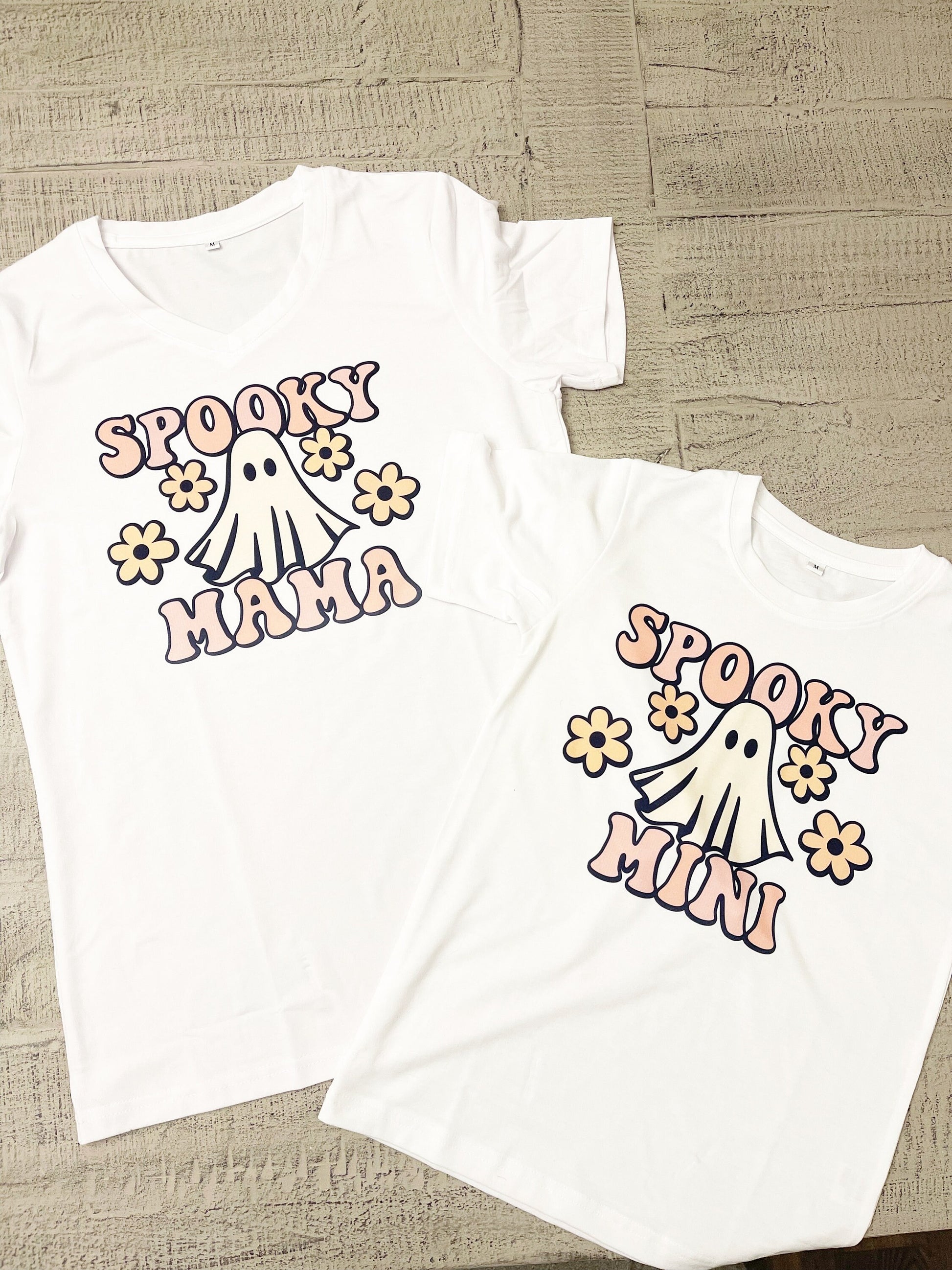 Spooky Mama and Mini T-shirt, Retro Halloween tshirt, Vintage Ghost Halloween Shirt, Retro Fall Shirt, Halloween Shirt, Spooky Season tee