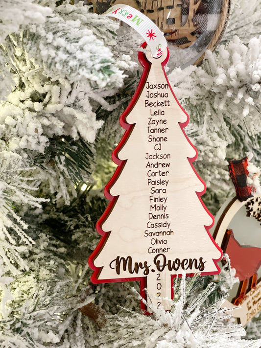 Teacher Ornament, Classroom Christmas Ornament, Teacher Gifts, Family Ornaments, Engraved Ornaments, Teacher Tree Ornament, Acrylic Ornament